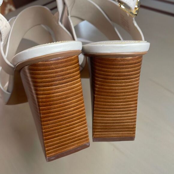 Cole Haan Cynthia Block Heel Sandal Leather W18138 Pumice Stone 11 - Picture 7 of 12